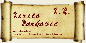 Kirilo Marković vizit kartica